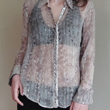 glitter see-through blouse