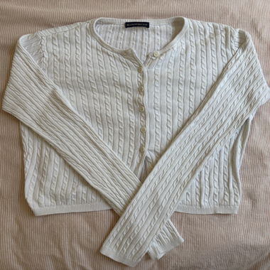 Cardigan in maglia corto bianco Brandy Melville