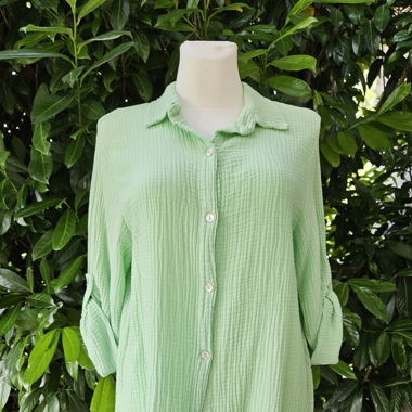 Musselinbluse in Mint