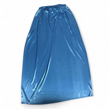 Jupe longue bleu brillant à taille élastique