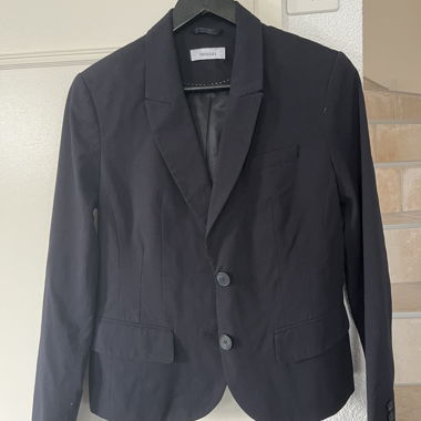 Giacca blazer nera a sottili righe Yessica