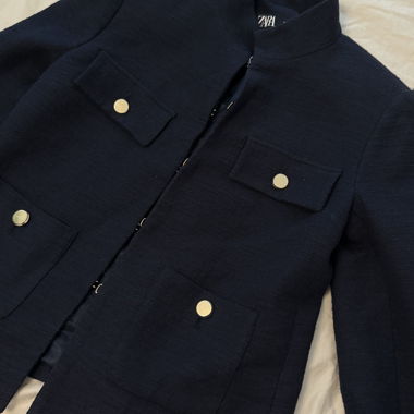 zara marine blue blazer