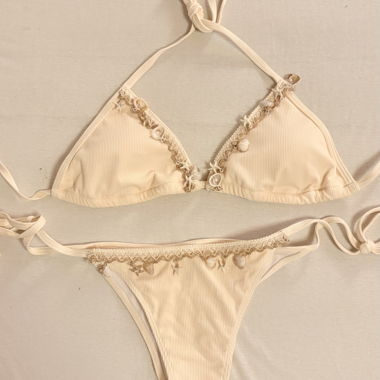 Beige bikini with shell decoration