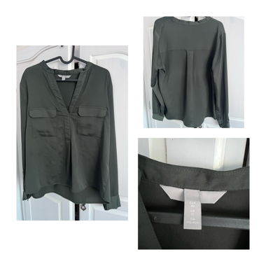 Bluse mit Taschen olive