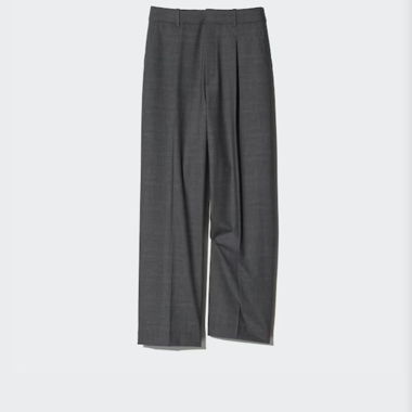 Weite Plissee-Hose Grau Dunkel UNIQLO