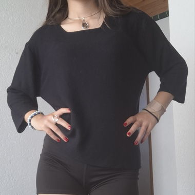 Pullover mit eckigem Ausschnitt