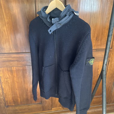 Hoodie en maille Stone Island foncé