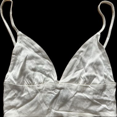 Cream Satin Crop Top