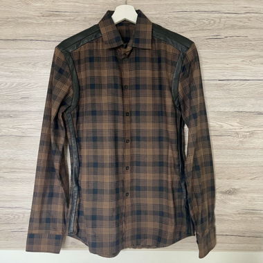 Givenchy leather Plaid Shirt