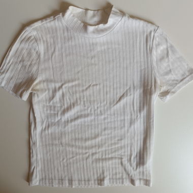 Top in maglia a coste H&M bianco