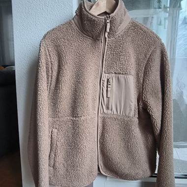 Bik Bok beige teddy fleece jacket,