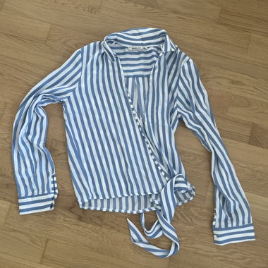 Stradivarius Striped Wrap Blouse S