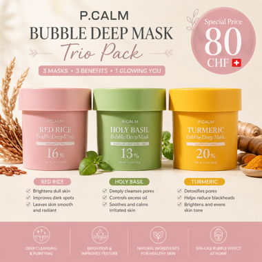 P.Calm Bubble Deep Mask Trio