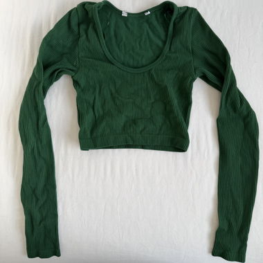 Zara stretch top dark green