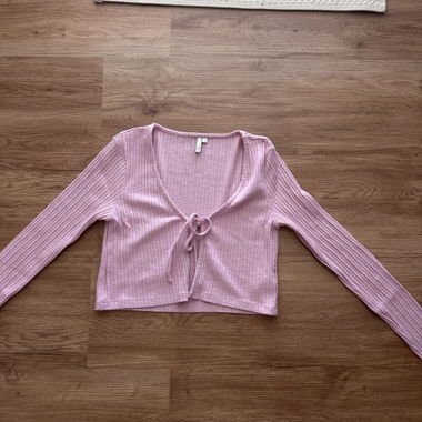 Cardigan en maille rose