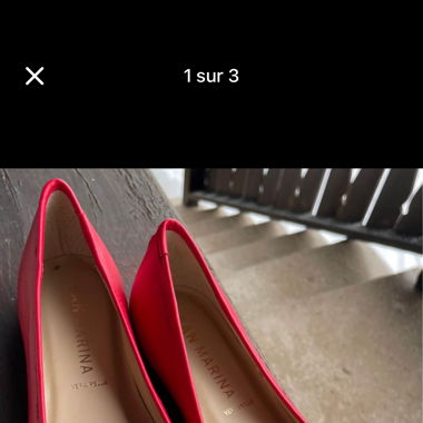 Ballerines cuir rouge 