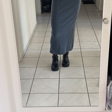 Gonna midi in maglia blu