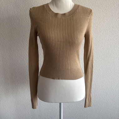 Maglione in maglia rasata beige