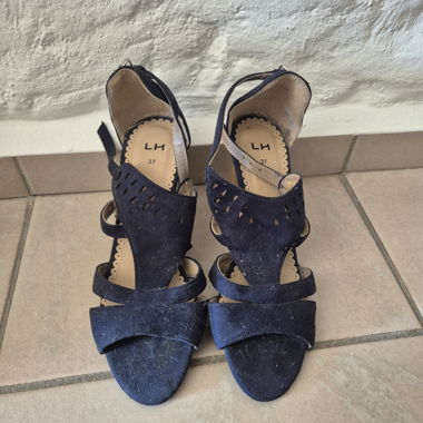 Navy Heeled Sandals