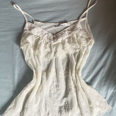 Top camisole in raso e pizzo