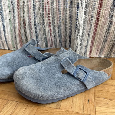 Birkenstock Boston Pelle Scamosciata Azzurro Chiaro 38