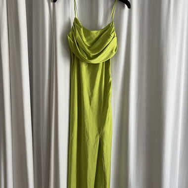 Abito lungo verde neon
