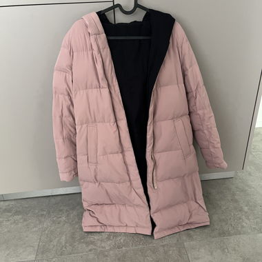 Wendbarer Wintermantel in Rosa und Blau