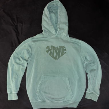Sweat à capuche vert 