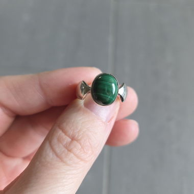 Bague en argent Malachite