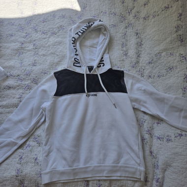 Hoodie à panneaux en mesh blanc