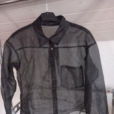 Schwarzes durchsichtiges Hemd XL