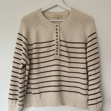 SEZANE Striped Knit Sweater
