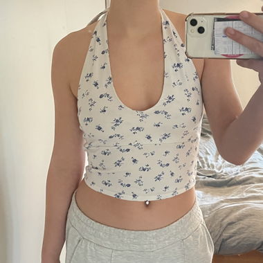 Summer Halter Top flower pattern