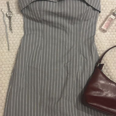 Robe bustier rayée grise H&M XS