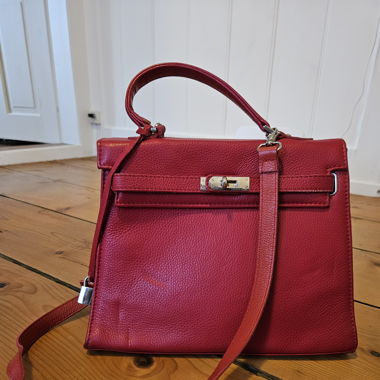Rote Echtleder Handtasche
