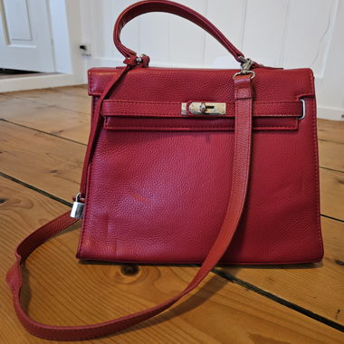Rote Echtleder Handtasche
