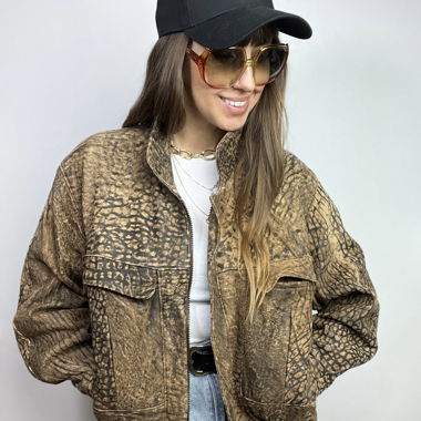 Vintage-Lederjacke im Used-Look