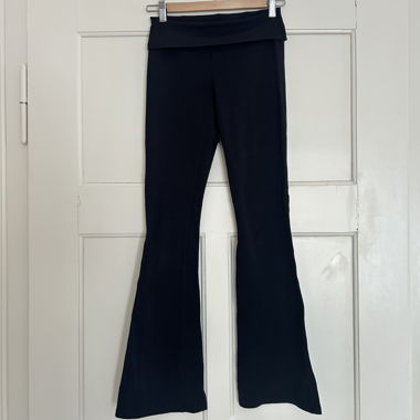 Black flared leggings
