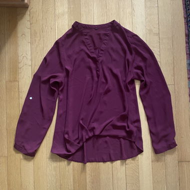 Camicia/Vestito a collo a V bordeaux