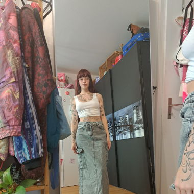 Denim midi skirt 