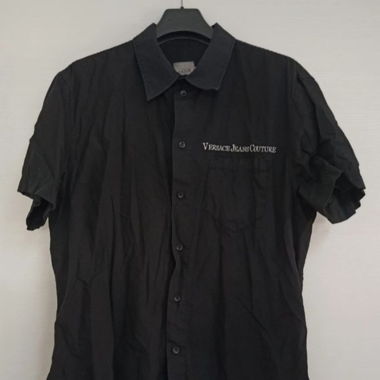 Chemise Versace Jeans Couture noire brodée homme 