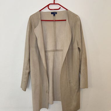 Beige Wildlederjacke (synthetisch)