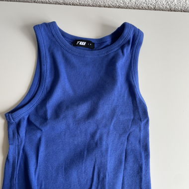 Ribbed Blue Tank Top