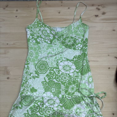 Floral green cami top with thin straps