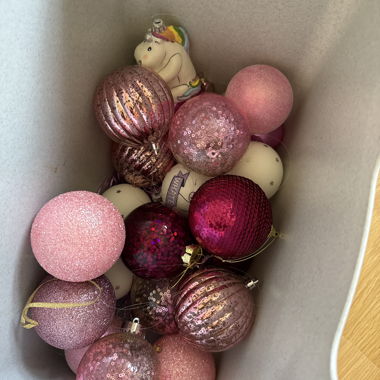 Weihnachtskugeln Set rosa Einhorn