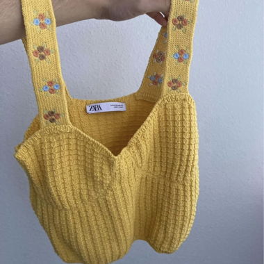 New Zara knit-top, mustard