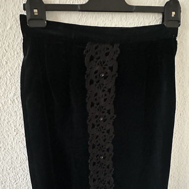 Vintage velvet black skirt 