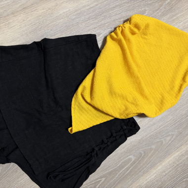Women’s Shorts Set Black/Yellow