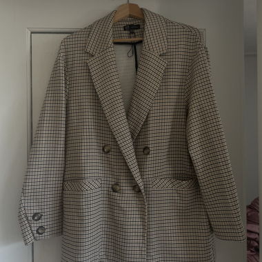 Blazer à carreaux à double boutonnage