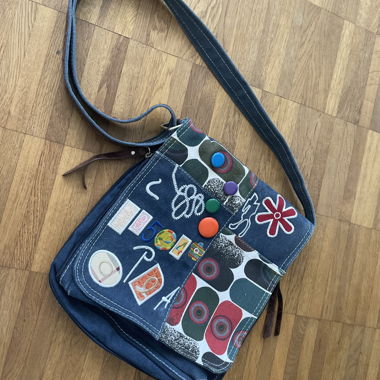 Sac bandoulière en jeans multicolore